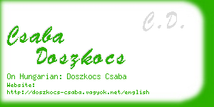 csaba doszkocs business card